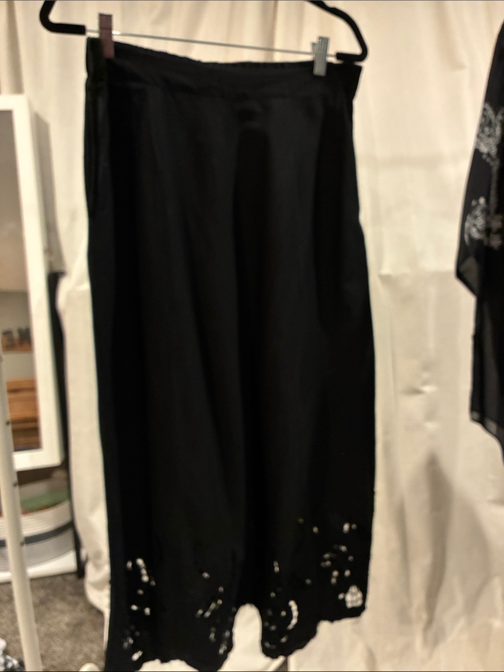 Universal Thread Black Skir with Hem Embellishments